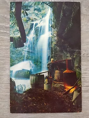 Southern Appalachian Mountains Making Moonshine Still Waterfall Chrome Postcard • $6.95