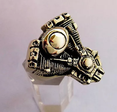 Bronze V-Twin Engine Biker Ring Custom Size Chopper Pan Head MC Handmade R-2b • $31.99