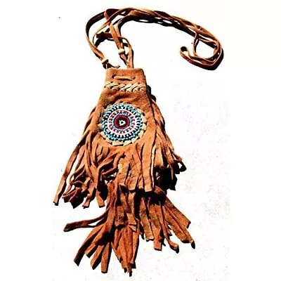 Fair Trade  Native American Indian Inspired Medicine Drawstring Beaded Bag • £16.50