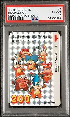 PSA 6 Koopalings 1989 Carddass Prism  Super Mario Bros 3 Vending Trading Card #1 • $54.99