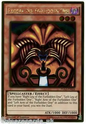 £7.59 • Buy PGL2-EN026 Exodia The Forbidden One Gold Rare 1st Edition Mint YuGiOh Card