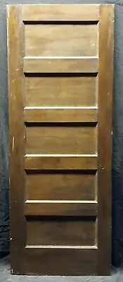 30 X80  Antique Vintage Old Salvaged SOLID Wood Wooden Interior Door 5 Panels • $249.99