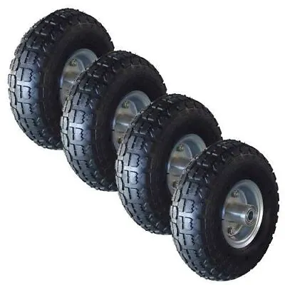 Pack Of 4 Replacement 10  Inch Pneumatic Sack Hand Truck Trolley Wheel Tyre PT • £29.99