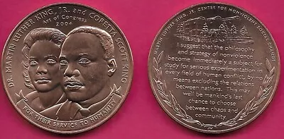 Usa Medal Bu Dr.martin Luther Kingjr 1.5 Inch Bronze Medal Is Awarded Posthum • $27