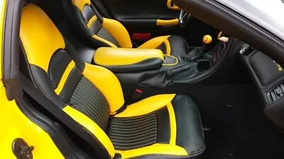 Chevy Corvette C5 Sports Seat Covers In Black & Yellow Color  (1997-2004) • $275