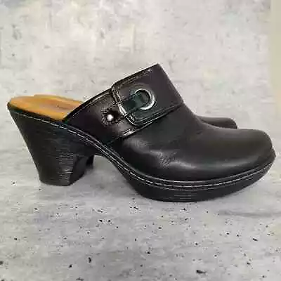 Sofft Mule Clogs Black Leather Patent Detail 7 • $24