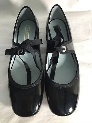 £130.95 • Buy Marc Jacobs Shoe Black Patent Round Toe Ribbon Tie Flat Ballerina Size 37/7