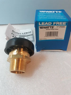 $22 • Buy Watts 3/4  Vacuum Relief Valve, LFN36M1, 0556031, Lead Free Brass Housing   (1P)