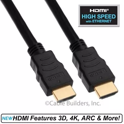 SHORT 6  INCHES HIGH SPEED HDMI CABLE With ETHERNET 0.5FT For 4K HDTV PC LAPTOP • $6.49