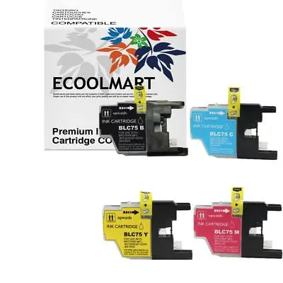 4-PACK High-Yield LC75 Ink Cartridge Set Fits Brother MFC J835DW Inkjet Printer • $9.56