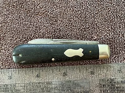 Antique ZENITH 2 Blade Pocket Knife - Wood Handles -  Marshall Wells Hardware Co • $90