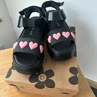 Melissa X Lazy Oaf Black Love Heart Sandals New With Box. Uk 5 • £72