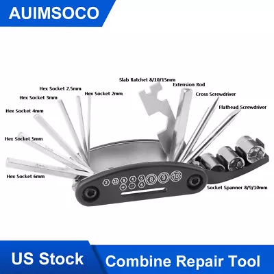 $23.19 • Buy Accessories Combine Motorcycle Bike Repair Tool Allen Key Hex Socket Wrench Kit