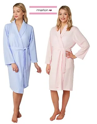 ⁰ladies Waffle Robe Dressing Gown  S To L Blue Or Pink Ma23065 • £17.90