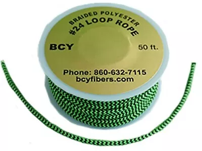 BCY DLOOP #24 GREEN/BLACK D-Loop Rope #24 1 Meter Green/Black • $12.42