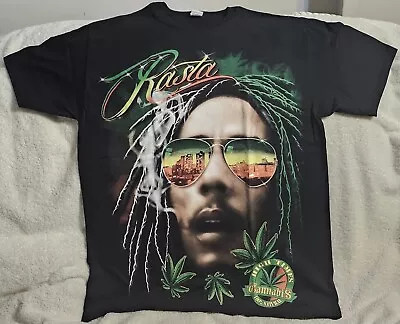 Rasta Bob Marley Marijuana Leaf High Times Cannabis Sunglasses City T-shirt • $11.27