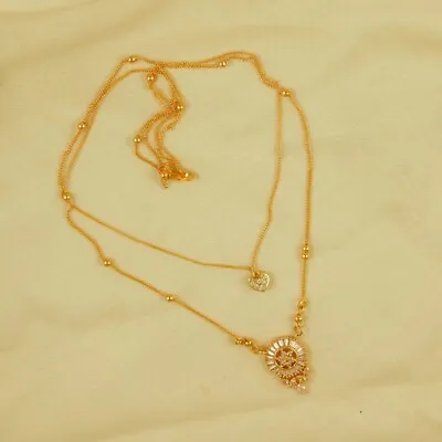Mutli Strand Gold Plated Pendant Necklace Set Bollywood Girl Fashion Jewellery • $11.11