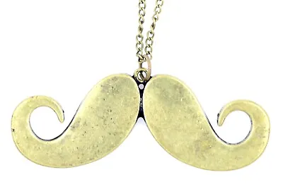 Vintage Style Bronze Coloured Moustache Mustache Necklace • $5.80