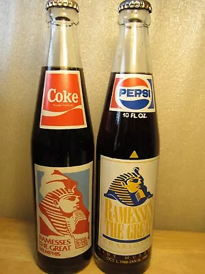 Lot / 2 RAMESSES The GREAT - Coca Cola + Pepsi Bottle Pair • $19