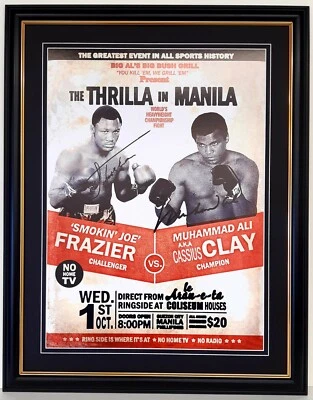 $199 • Buy Joe Frazier Vs Muhammad Ali Thrilla In Manila Signed Framed Boxing Memorabilia