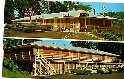 Aztec Motel WI Dells WI 2 Views Postcard • $2.60