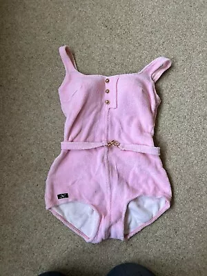 True Vintage 1950s Swimsuit Baby Pink Towelling • £30