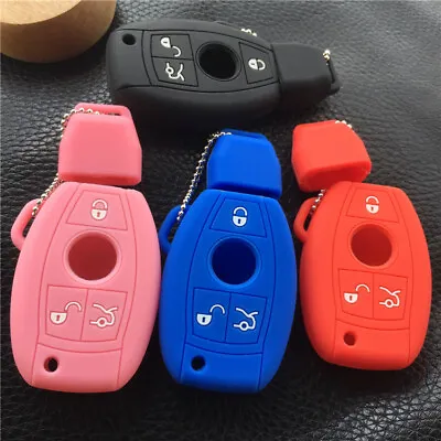 Fit Mercedes Benz C E S 3 Button Remote Smart Key Fob Silicone Skin Case Cover  • $4.96