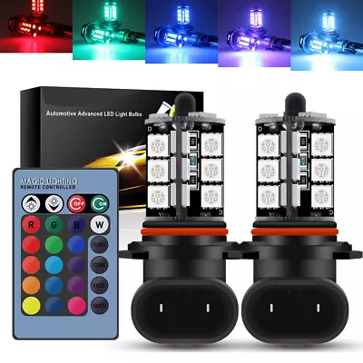 RGB Multi-Color LED Fog Driving Light Bulbs DRL H1 H3 H7 9005 HB3 9006 880 881 • $15.93