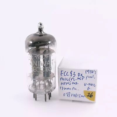 1 X ECC83 PHILIPS-MINIWATT TUBE. 1950s PROD. U-FOIL. 17MM. USED. 26. CH166 • $168.19