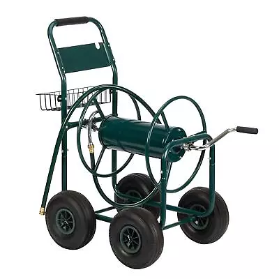 Garden Metal Hose Reel Cart Storage Basket Yard Gardening Water Planting • $84.98