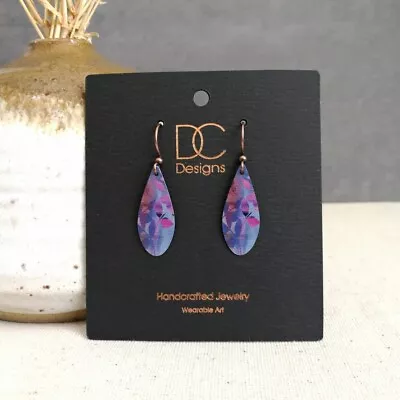 DC Designs Abstract Foliage Petite Teardrop Earrings In Purple Unique Gift 28NDE • $21.15