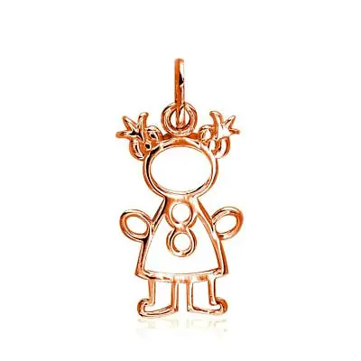 Small Cookie Cutter Girl Charm For Mom Grandma In 18k Pink Gold • $315