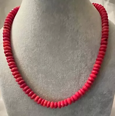 DTR Jay King Sterling Silver Faceted Chunky Coral Disc Bead Necklace 18.5 ~ 21  • $75