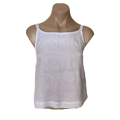 $15 • Buy Zulu & Zephyr Linen Sleeveless Top Size 6 XXS White Neutral Boho Designer Tank