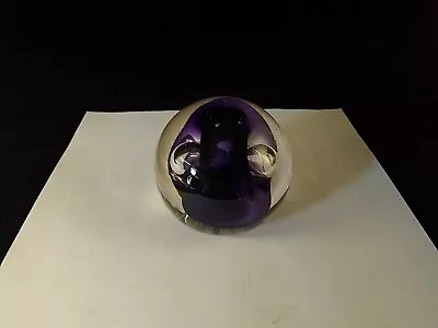 R KARG Hand Blown Purple Art Glass Paperweight Signed. Read. • $29.97