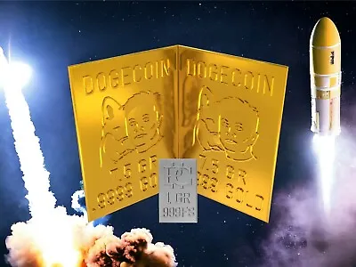 Rare Split 1g Gold Bar Featuring Elon Musk & Dogecoin - Collector's Item! T • $202.04