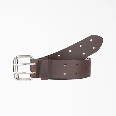Dickies Perforated Leather Double Prong Buckle Belt Brown XL Nwt • $16.99
