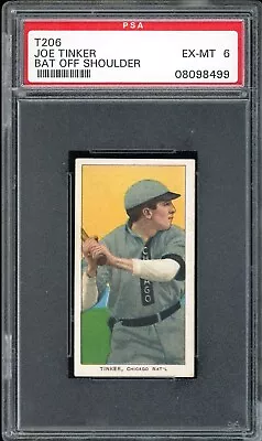 1909-1911 T206 Joe Tinker Bat Off Shoulder HOF Chicago Cubs PSA 6 EX-MT • $2650