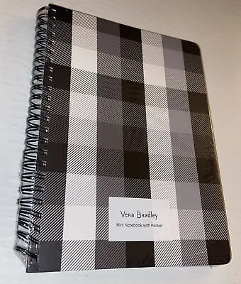 NEW Vera Bradley Spiral Mini Notebook Kingbird Plaid Black & White Checkered • $16.50