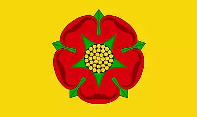 Lancashire County Red Rose Flag 100mm Wide Gloss Vinyl Bumper Sticker Decals X2 • £2.99