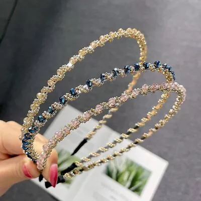 Crystal Hair Barrette Handmade Beads Hairpin Women Headbands Girl Alloy Hairpins • £16.17