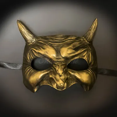 $19.95 • Buy Devil Demon Masquerade Mask Halloween Costume Prom Ball Mask Gold M31020