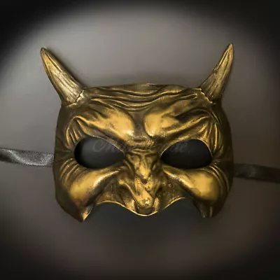 Devil Demon Masquerade Mask Halloween Costume Prom Ball Mask Gold M31020 • $19.95