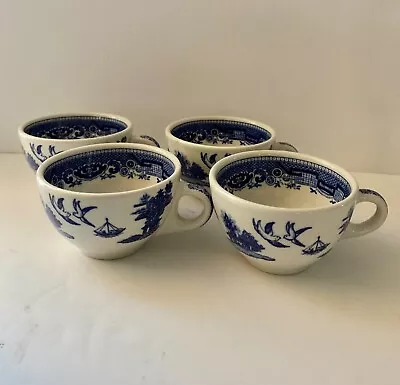 (4) Sterling China Co. Blue Willow Restaurant Ware Cups • $24.99