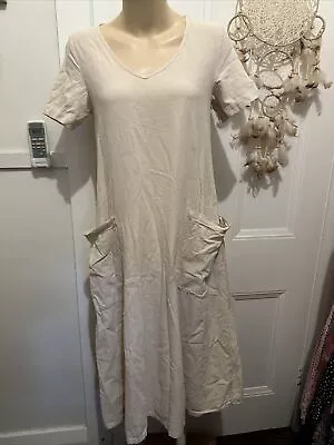 Zanzea Beige Cotton Midi Dress Size S • $20
