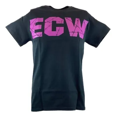 ECW Barbed Wire Purple Logo Mens Black T-shirt • $27.99