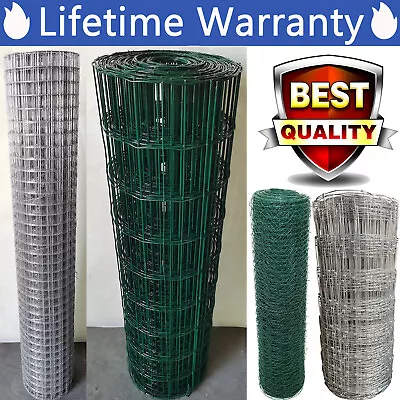 PVC Coated Wire Mesh Fencing Green Galvanised Garden Fence Welded Wire Mesh UK • £7.70