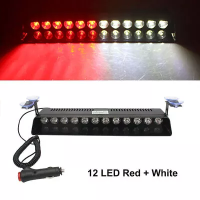 12 LED Car Emergency Warning Beacon Strobe Light Bar Windshield Dash Hazard Lamp • $17.99