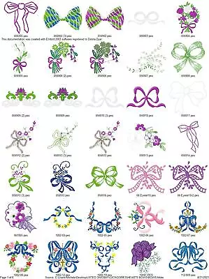 COLLECTION 222 BOWS Embroidery Machine Designs Patterns PES HUS JEF EXP DST VP3 • $7.95