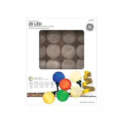 GE Color Choice 20-Count Multi-function White/Multicolor LED G50 Ice Lights • $49.99